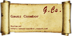 Gausz Csombor névjegykártya